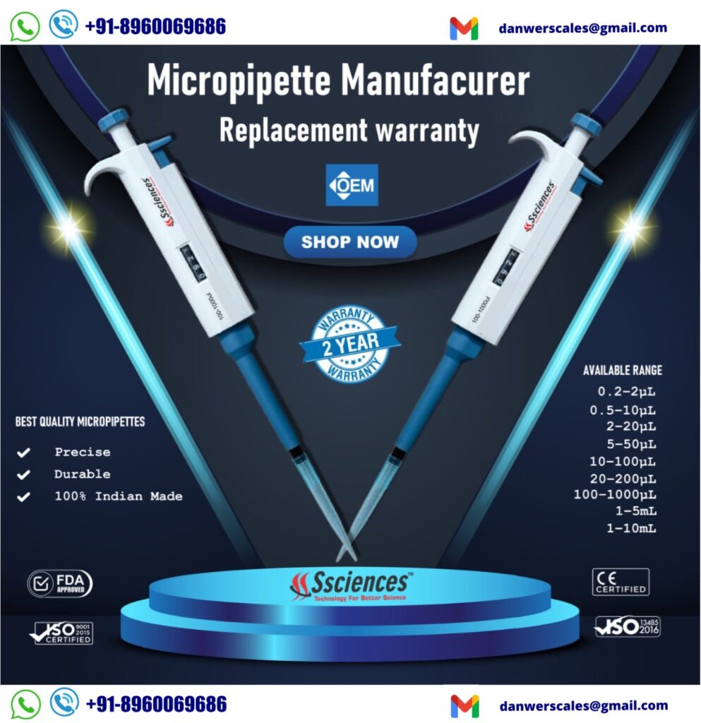 High Quality Pipettes for Labs, Schools, and Diagnostics-+91-8960069686